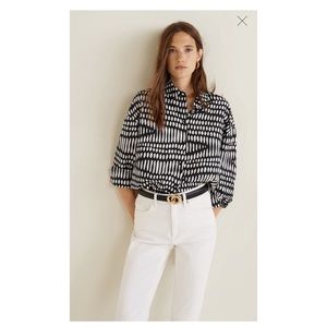 [Mango] Geometric Print Flowy Shirt Size 6